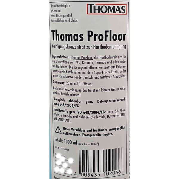Thomas 790009 ProFloor Hartbodenreiniger Reinigungskonzentrat Konzentrat für Waschsauger Staubsauger