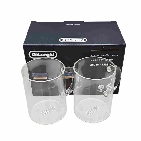 Delonghi Kaffeegläser aus Borosilikatglas 2er Set a 250 ml DLSC320 Kaffeetassen