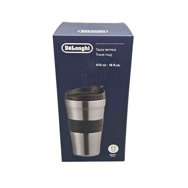 Delonghi Thermobecher DLSC073 470 ml Edelstahl Travel Mug - doppelwandig isolierend