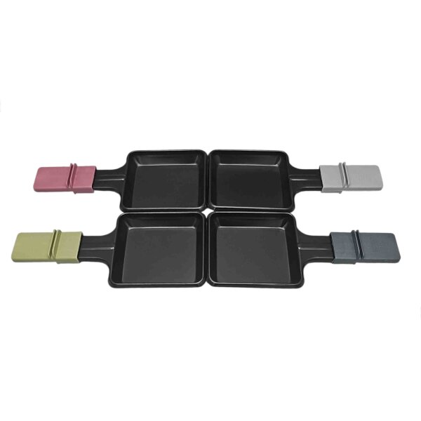 Severin 8er Set - Raclette - Pfännchen 7108048 - 4 x 2 Farben - für RG9640 RG9645