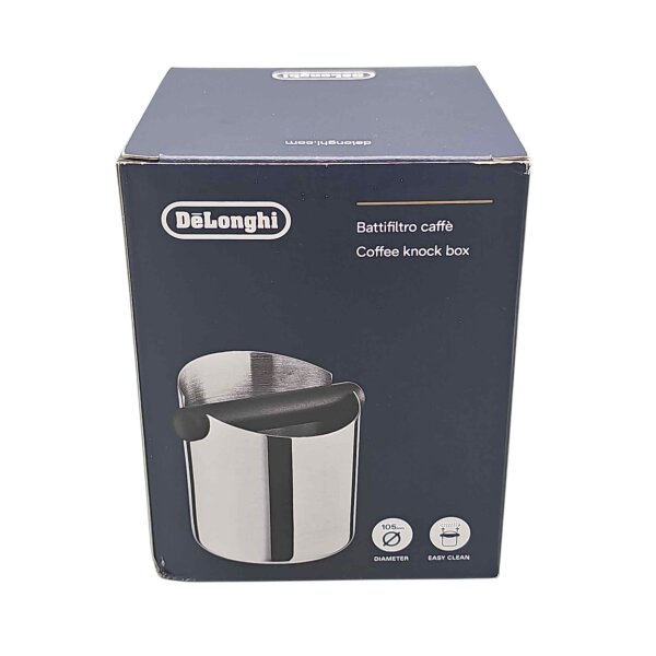 Delonghi Abklopfbehälter - Knock Box - Satzbehälter für Siebträger Espresso-Automaten Edelstahl DLSC084