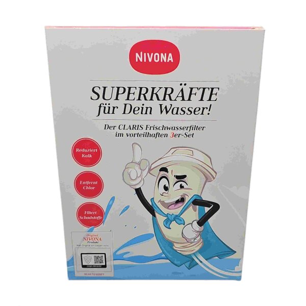Nivona Claris Wasserfilter Filterpatrone NIRF700 Trio (3er Set) - Staffelpreise- Frischwasserfilter