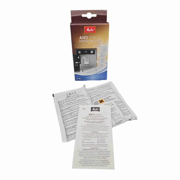Melitta ANTI Calc Entkalkerpulver 2 Packungen a 40 g - zur Entkalkung von Kaffeevollautomaten