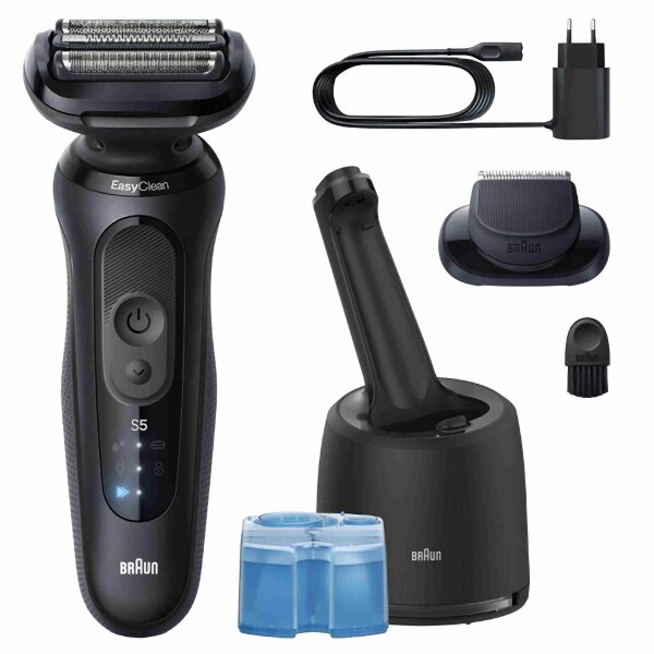 Braun Rasierer Series 5 52-N7200cc - mit Barttrimmeraufsatz - EasyClick - Type 5762 + 4-in-1 Reinigungsstation
