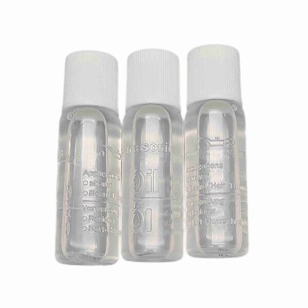 Panasonic 3 x Spezialöl für Rasierer Bartschneider Haarschneider 3x15 ml, Mini - Ölfläschchen