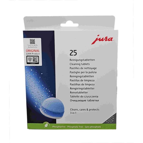 Jura Reinigungstabletten Großpackung -3 Phasen- 25045 - 25 Tabletten zu allen Modellen