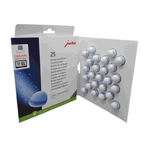 Jura Reinigungstabletten Großpackung -3 Phasen- 25045 - 25 Tabletten zu allen Modellen