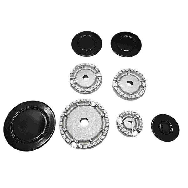 Amica Set - 4 Brennerkörper mit 4 Abdeckungen - 2 mittel, 1 x klein, 1 x groß - Somipress S1 SOMI für Gasherd