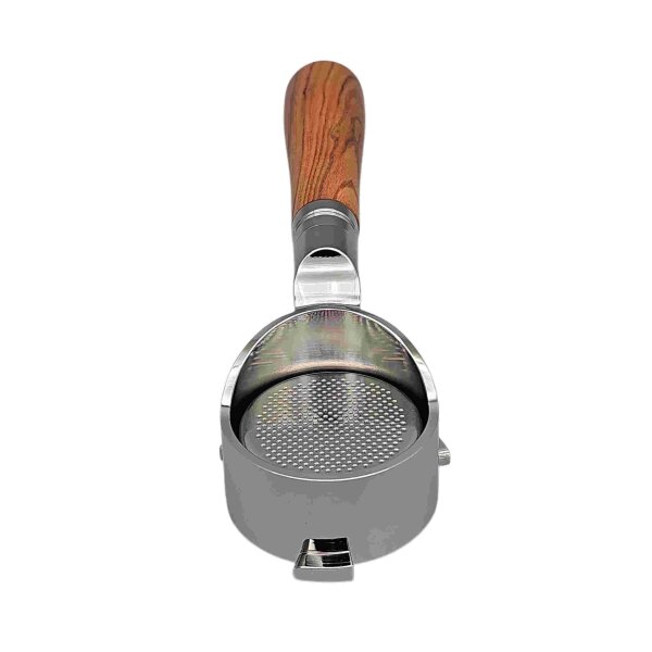 Delonghi bodenloser Siebträger mit Holzgriff DLSC085 Edelstahl für alle la specialista geignet - für Espresso Siebträgerautomat