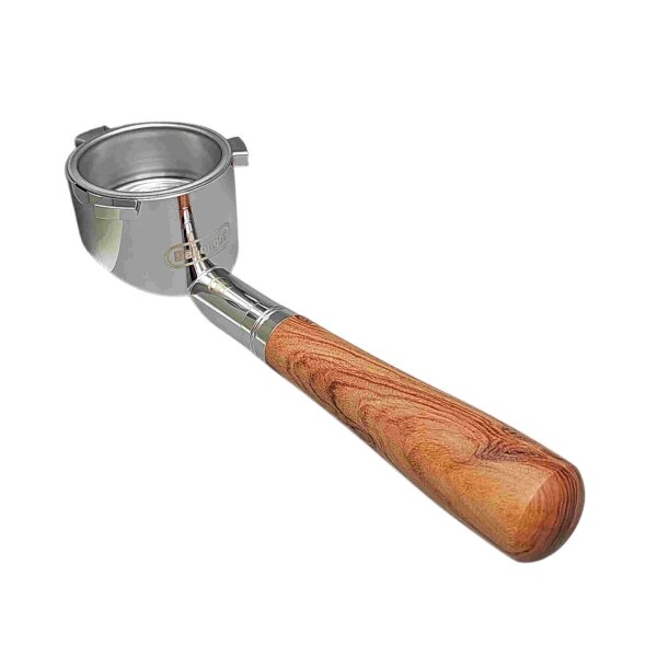 Delonghi bodenloser Siebträger mit Holzgriff DLSC085 Edelstahl für alle la specialista geignet - für Espresso Siebträgerautomat