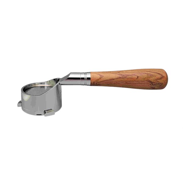 Delonghi bodenloser Siebträger mit Holzgriff DLSC085 Edelstahl für alle la specialista geignet - für Espresso Siebträgerautomat