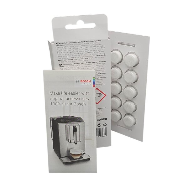 Bosch 2in1 Reinigungstabletten 10 er TCZ8001A a 2,2 Gramm VeroSeries für Kaffeevollautomaten