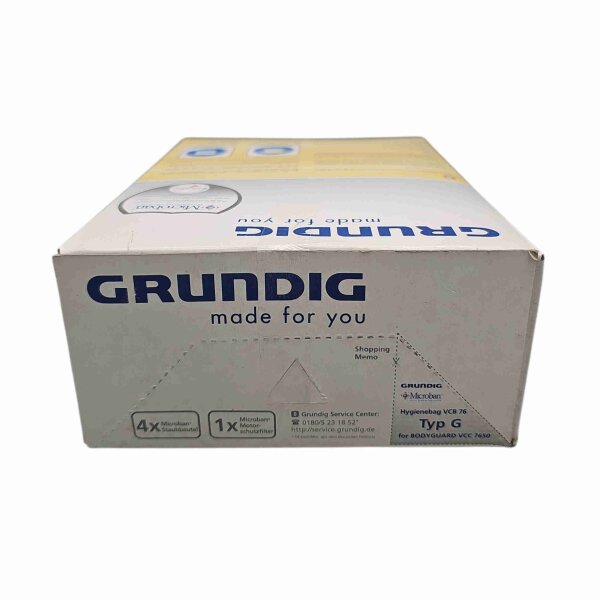 Grundig Microban Hygienebag Staubsaugerbeutel Typ G, VCB 76 - RESTE-