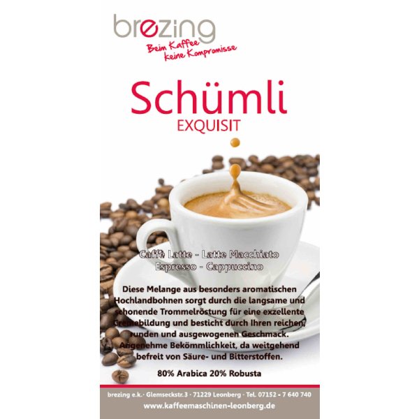 Brezing Schümli ExQuiSit -Kaffee-1000g Bohnen
