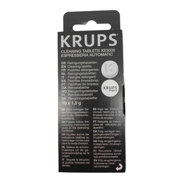 Krups Reinigungstabletten XS3000 für Kaffeevollautomaten - 10er Blister 10 x 1,5 g